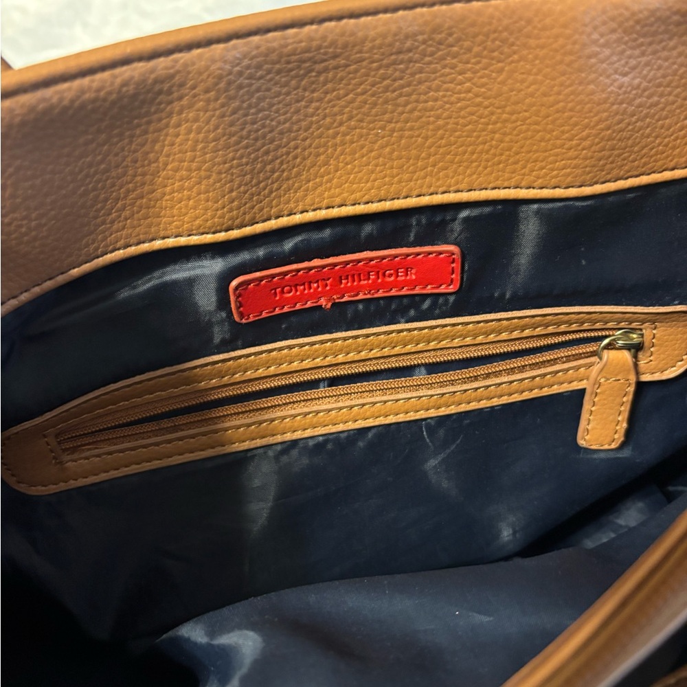 Tommy Hilfiger Pink and Brown Plaid Tote - Picture 6 of 9